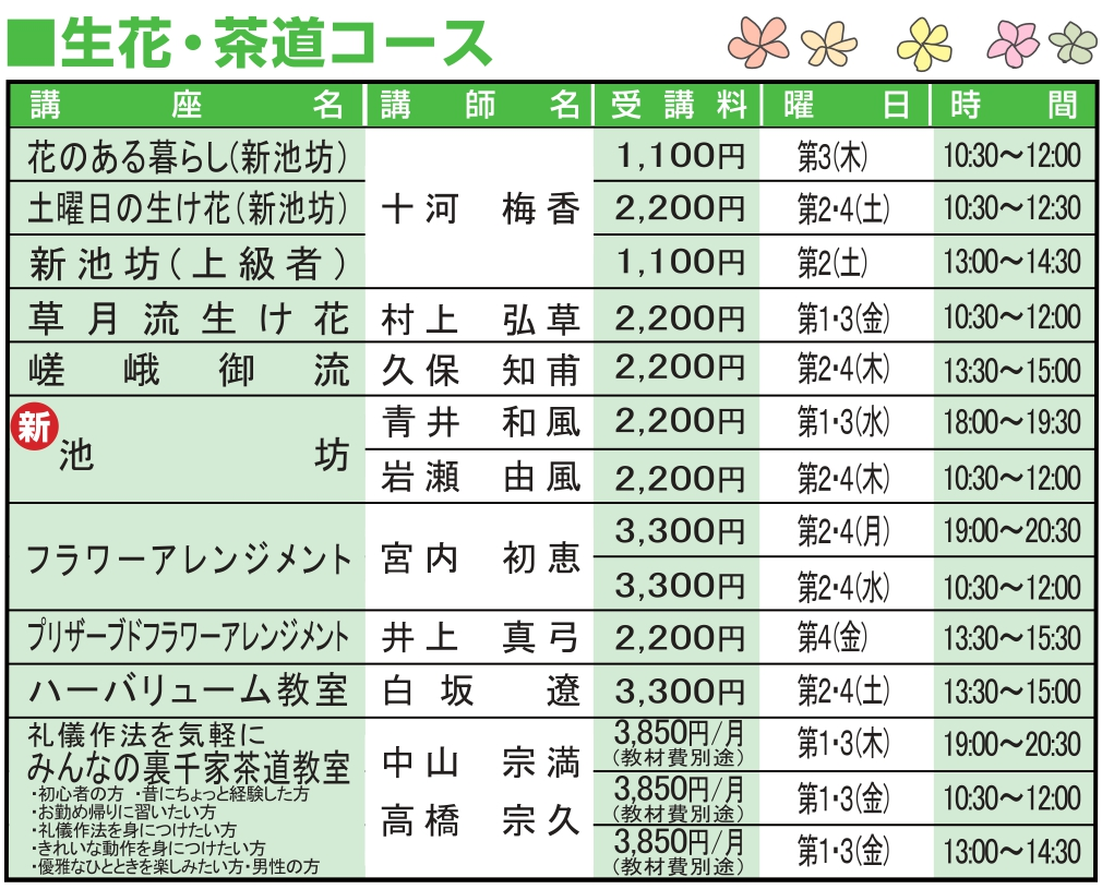 講座案内料金表03